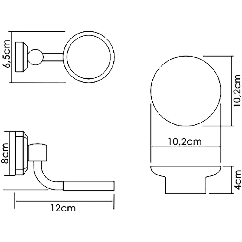 Wasserkraft Мыльница с керамической чашей, подвесная, цвет: хром K-28129
