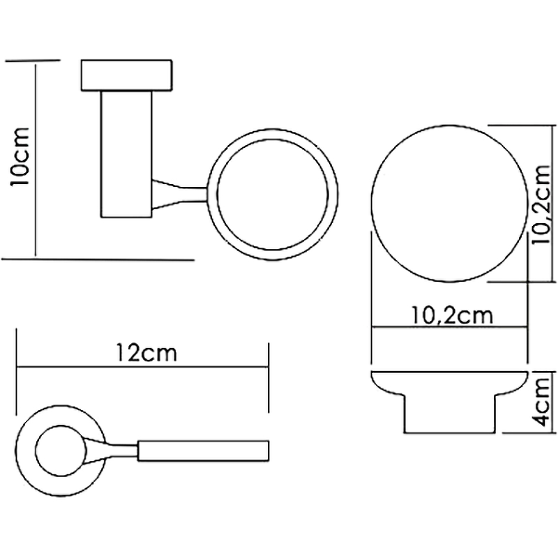 Wasserkraft Мыльница с керамической чашей, подвесная, цвет: хром K-28229