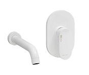 Wasserkraft Смеситель для раковины: внешняя и внутренняя часть, излив 21 см, цвет: белый матовый A85593