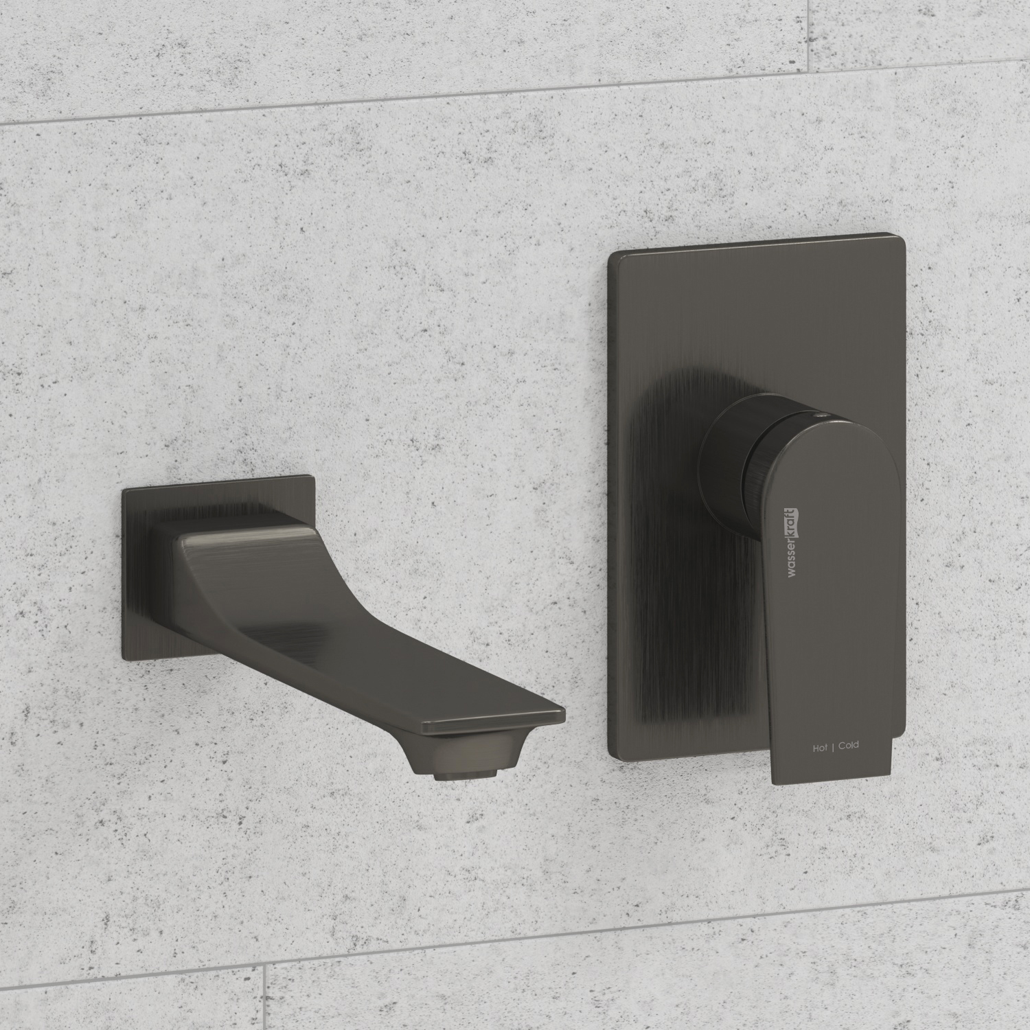 Wasserkraft Смеситель для раковины: внешняя и внутренняя часть, излив, цвет: оружейная сталь брашир. A84563