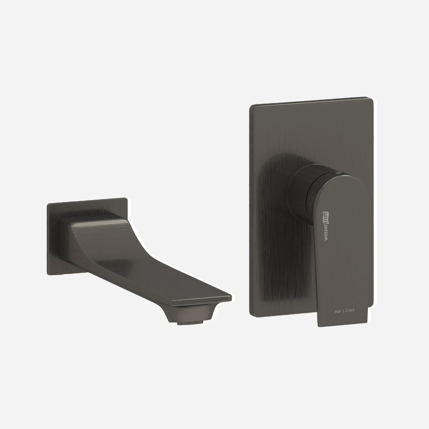 Wasserkraft Смеситель для раковины: внешняя и внутренняя часть, излив, цвет: оружейная сталь брашир. A84563