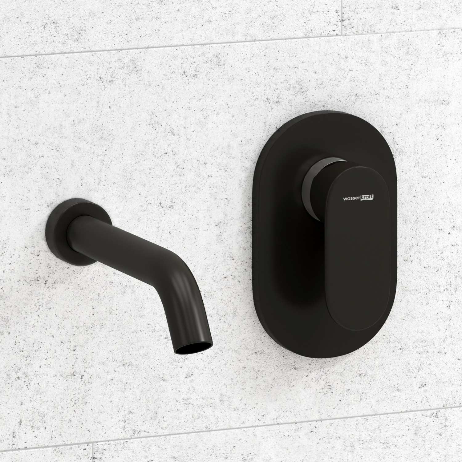 Wasserkraft Смеситель для раковины: внешняя и внутренняя часть, излив 21,8 см, цвет: черный матовый A74543