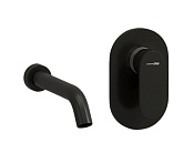 Wasserkraft Смеситель для раковины: внешняя и внутренняя часть, излив 21,8 см, цвет: черный матовый A74543