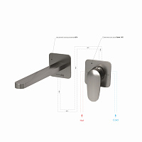 Wasserkraft Spree Смеситель для раковины: внешняя и внутренняя часть, излив, цвет: никель матовый A1451.274