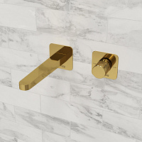 Wasserkraft Ems Смеситель для раковины: внешняя и внутренняя часть, излив, цвет: глянцевое золото A7651.305