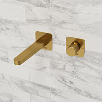 Wasserkraft Schunter 8200 Смеситель для раковины втраиваемый, излив 22,5 см, цвет: матовое золото A8251.308