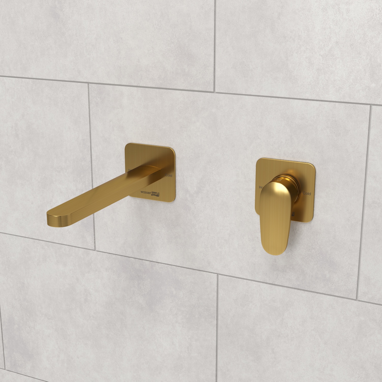 Wasserkraft Havel Смеситель для раковины: внешняя и внутренняя часть, излив, цвет: матовое золото A3651.284