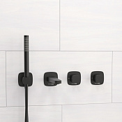 Wasserkraft Nuthe Смеситель для ванны: переключатель, лейка, шланг, излив, цвет: черный матовый A9151.264.315.327.242.217