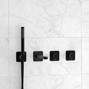 Wasserkraft Fulda Смеситель для ванны: переключатель, лейка, шланг, излив, цвет: черный матовый A5251.299.301.302.242.217