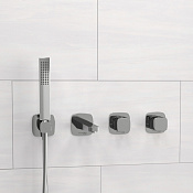 Wasserkraft Naab Смеситель для ванны: переключатель, лейка, шланг, излив, цвет: хром глянцевый A8651.312.314.326.087.103