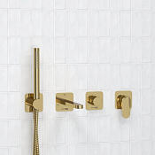 Wasserkraft Neckar Смеситель для ванны: переключатель, лейка, шланг, излив, цвет: глянцевое золото A2151.277.279.280.197.281