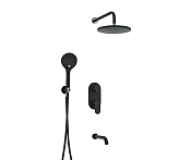 Wasserkraft Комплект для ванны с верхней душ. насадкой, лейкой и изливом встраиваемый цвет: черный A177471