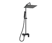 Wasserkraft Душевая стойка: смеситель, ручной душ 1 вид струи, шланг, верхний душ, цвет: черный A277.162.218.BM