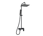 Wasserkraft Душевая стойка: смеситель, ручной душ 1 вид струи, шланг, верхний душ, цвет: черный A277.255.218.BM