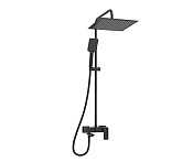 Wasserkraft Душевая стойка: смеситель, ручной душ 3 вида струи, шланг, верхний душ, цвет: черный A277.162.130.BM