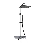 Wasserkraft Душевая стойка: термостат, ручной душ, шланг, верхний душ, цвет: черный A114.162.218.CB Thermo