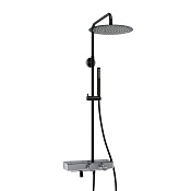 Wasserkraft Душевая стойка: термостат, ручной душ, шланг, верхний душ, цвет: черный A114.160.217.CB Thermo