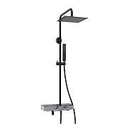 Wasserkraft Душевая стойка: термостат, ручной душ, шланг, верхний душ, цвет: черный A114.255.218.CB Thermo