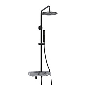 Wasserkraft Душевая стойка: термостат, ручной душ, шланг, верхний душ, цвет: черный A114.258.218.CB Thermo