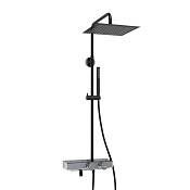 Wasserkraft Душевая стойка: термостат, ручной душ, шланг, верхний душ, цвет: черный A114.162.217.CB Thermo