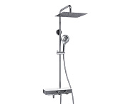 Wasserkraft Душевая стойка: термостат, ручной душ 3 вида струи, шланг, верхний душ, цвет: хром A113.118.101.CH Thermo