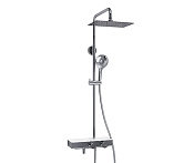 Wasserkraft Душевая стойка: термостат, ручной душ 3 вида струи, шланг, верхний душ, цвет: хром A113.069.101.CH Thermo