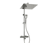 Wasserkraft Душевая стойка: термостат, ручной душ 3 вида струи, шланг, верхний душ, цвет: хром A199.119.126.087.CH Thermo