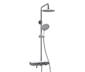 Wasserkraft Душевая стойка: термостат, ручной душ 3 вида струи, шланг, верхний душ, цвет: хром A113.067.059.CH Thermo