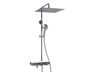 Wasserkraft Душевая стойка: термостат, ручной душ 3 вида струи, шланг, верхний душ, цвет: хром A113.119.101.CH Thermo