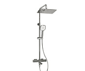 Wasserkraft Душевая стойка: термостат, ручной душ 3 вида струи, шланг, верхний душ, цвет: хром A199.069.065.010.CH Thermo