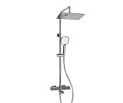 Wasserkraft Душевая стойка: термостат, ручной душ 3 вида струи, шланг, верхний душ, цвет: хром A199.069.065.087.CH Thermo