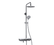 Wasserkraft Душевая стойка: термостат, ручной душ 3 вида струи, шланг, верхний душ, цвет: хром A113.067.058.CH Thermo
