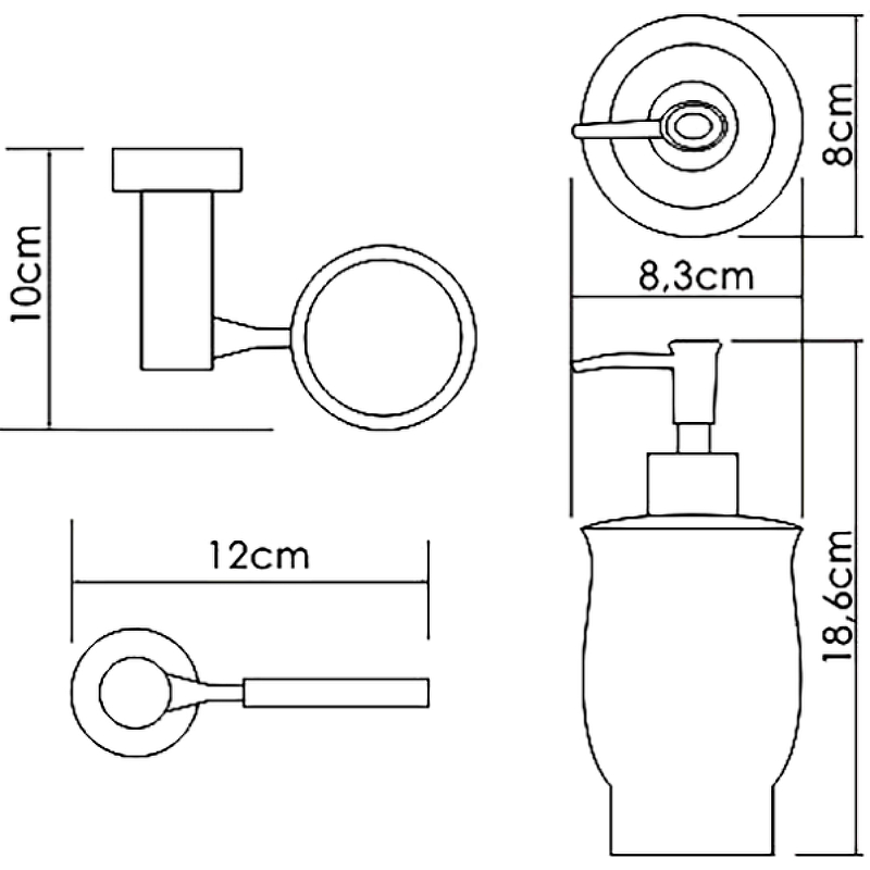 Wasserkraft Дозатор подвесной, фарфор цвет: хром K-24299