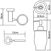 Wasserkraft Дозатор подвесной, фарфор цвет: хром K-24299