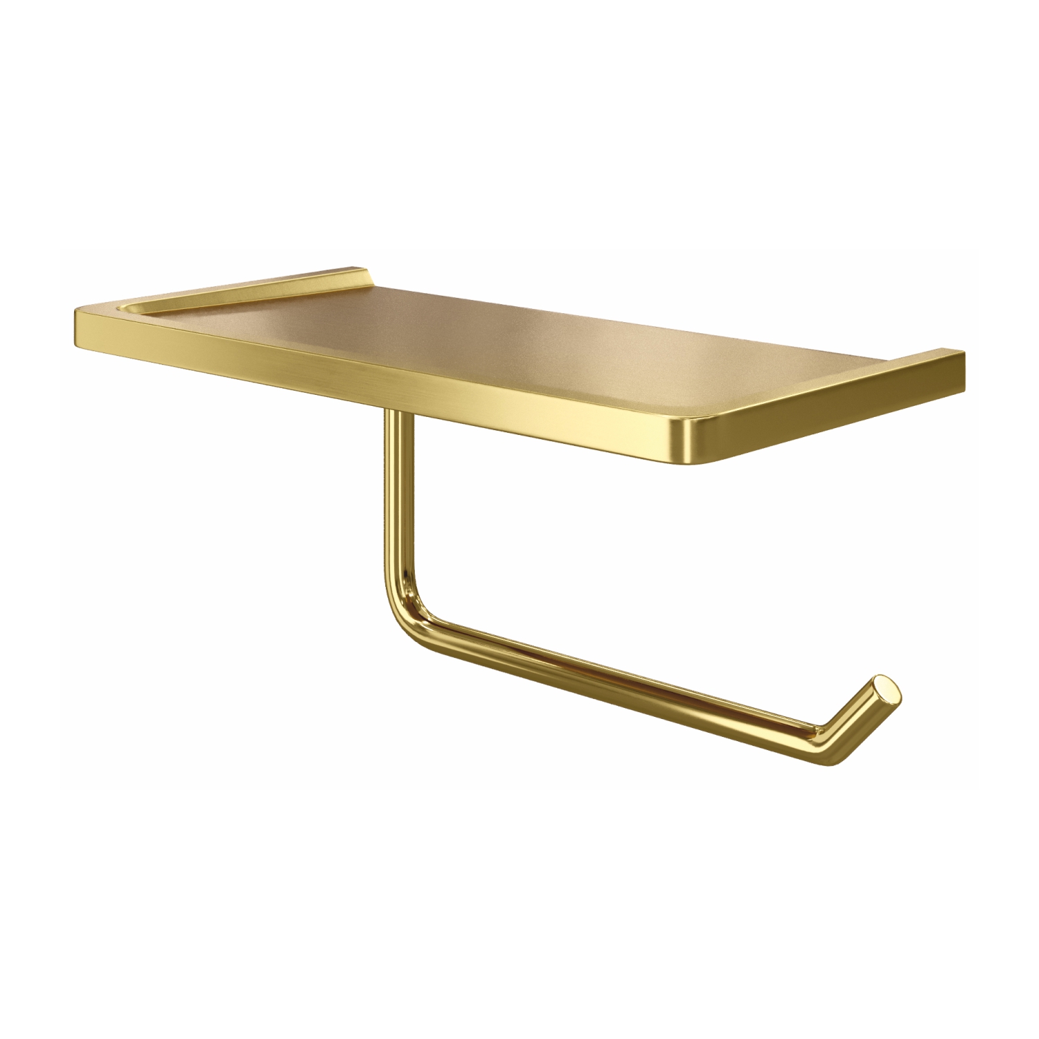 Wasserkraft Держатель туалетной бумаги подвесной, с полкой, металлический цвет: матовое золото K-1625