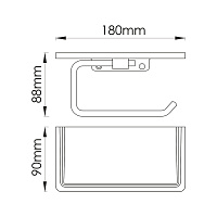 Wasserkraft Держатель туалетной бумаги подвесной, с полкой, металлический цвет: матовое золото K-1625