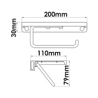 Wasserkraft Держатель туалетной бумаги подвесной, с полкой, металлический цвет: глянцевое золото K-1725