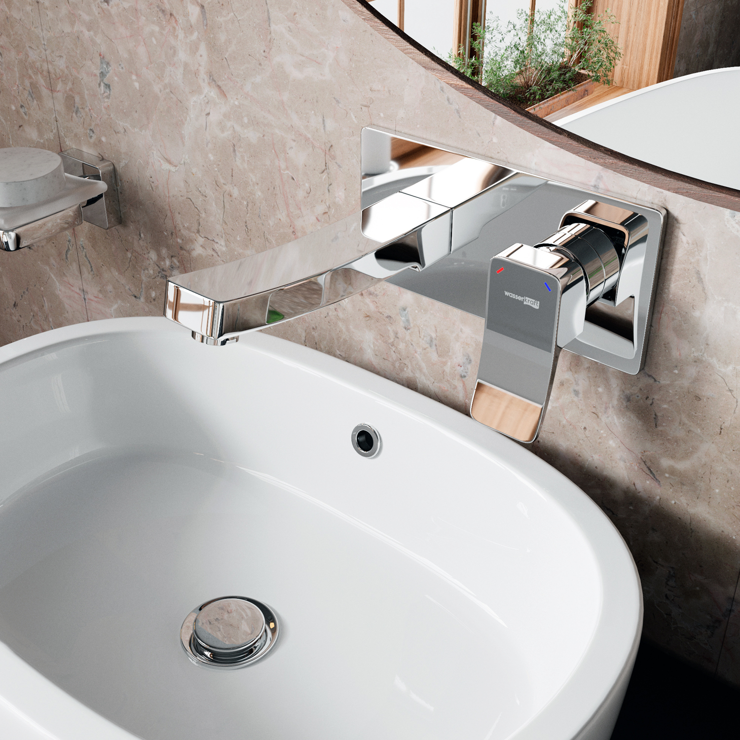 Wasserkraft Aller 1060 Смеситель для раковины встраиваемый, излив 19,3 см, цвет: хром 10630