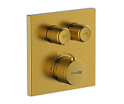 Wasserkraft Aisch Смеситель термостат. встраиваемый, с внут. частью, на 2 потр., цвет: мат. золото 5548 Thermo