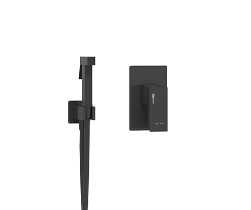 Wasserkraft Abens Гигиенический душ: внешняя и внутренняя часть, шланг, лейка, цвет: черный матовый A02041