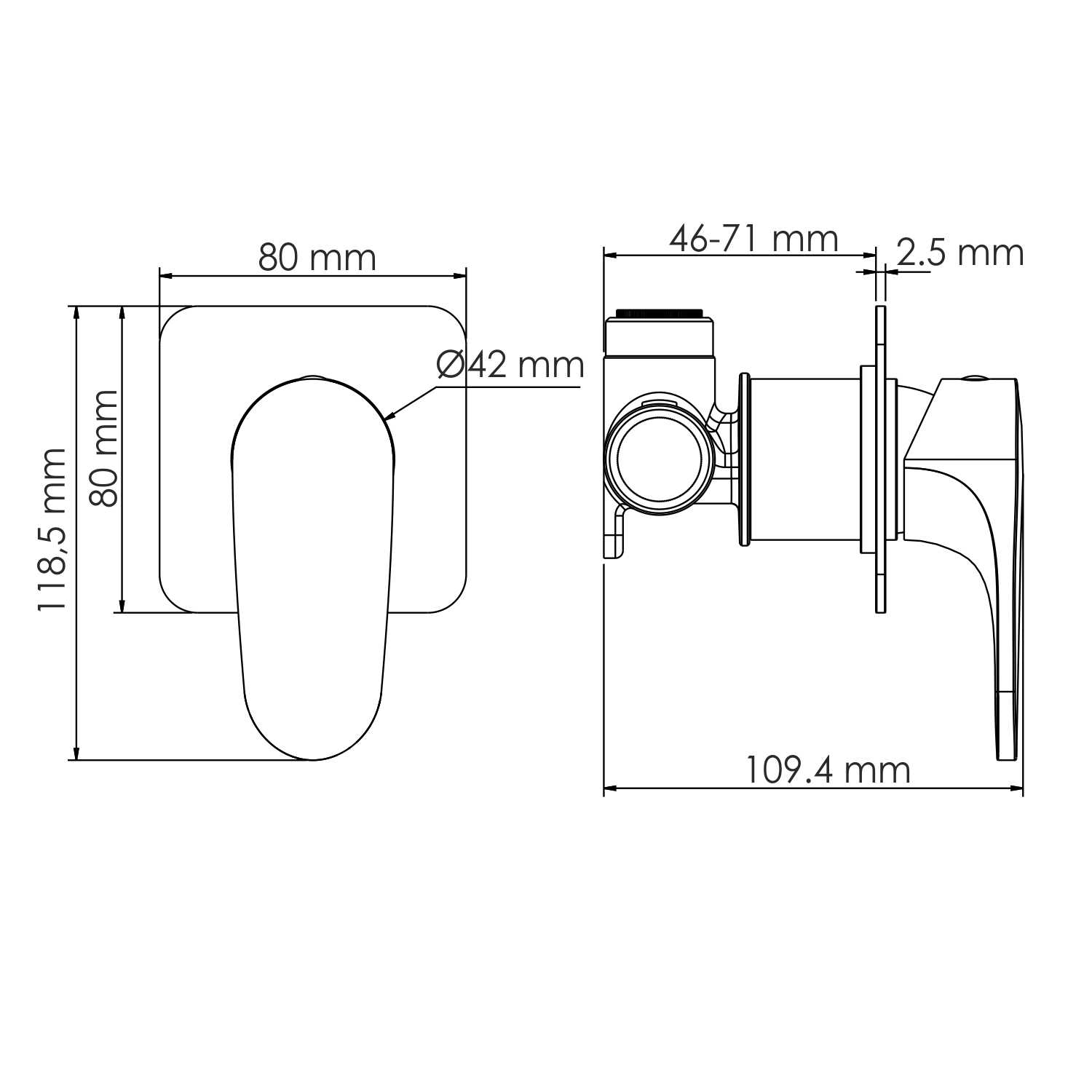 Wasserkraft Weida 3100 Смеситель для душа встраиваемый, на 1 отв., цвет: хром 3151