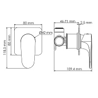Wasserkraft Weida 3100 Смеситель для душа встраиваемый, на 1 отв., цвет: хром 3151