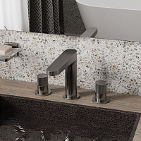 Wasserkraft Tauber 6400 Смеситель для раковины встраиваемый, на 3 отв., излив 15,5 см, цвет: никель 6435