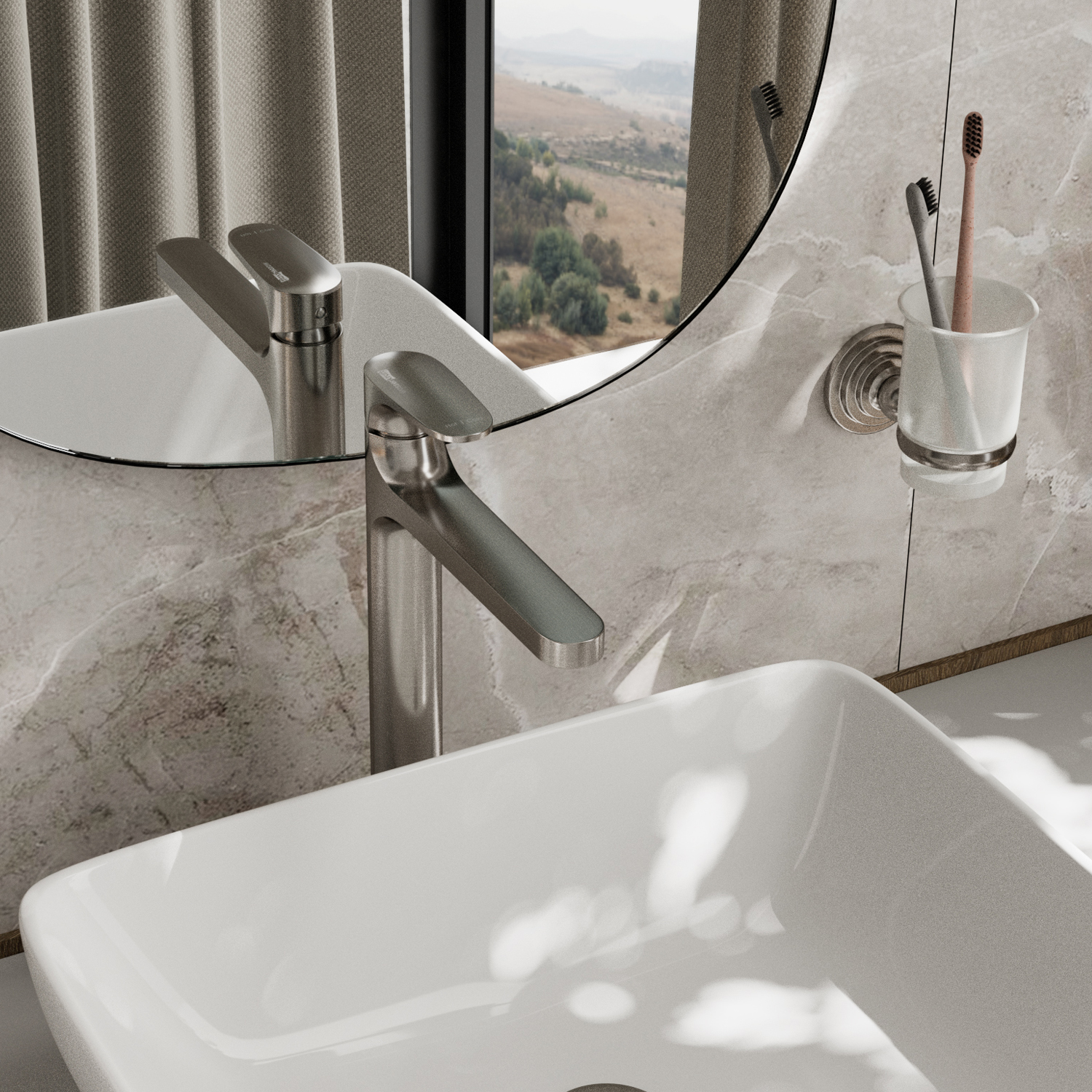 Wasserkraft Spree 1400 Смеситель для раковины 1 отв., без дк, высота излива 25,4 см, цвет: никель 1403H