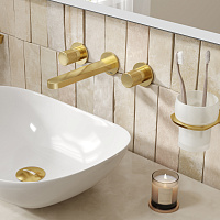 Wasserkraft Schunter 8200 Смеситель для раковины встраиваемый, на 3 отв., цвет: матовое золото 8245