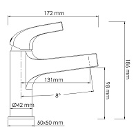Wasserkraft Sauer 7100 Смеситель для раковины, без дк, высота излива 9,8 см, цвет: глянц. золото 7103