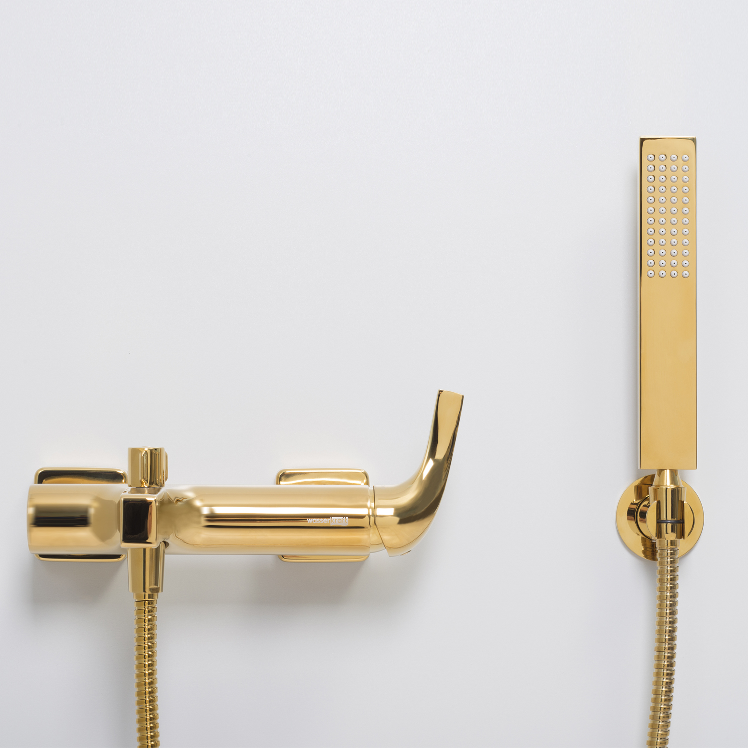 Wasserkraft Sauer 7100 Смеситель для ванны с ручным душем и держателем, цвет: матовое золото 7101