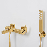 Wasserkraft Sauer 7100 Смеситель для ванны с ручным душем и держателем, цвет: матовое золото 7101