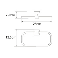 Wasserkraft Rhin Полотенцедержатель подвесной, металлический цвет: никель K-8760