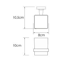 Wasserkraft Rhin Стакан для зубных щеток подвесной, стекло матовое цвет: никель K-8728